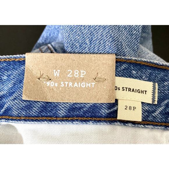MADEWELL Women Jeans Size 28P Blue 90s Straight-Leg Ripped-Edition Raw-Hem NWT - Picture 12 of 12